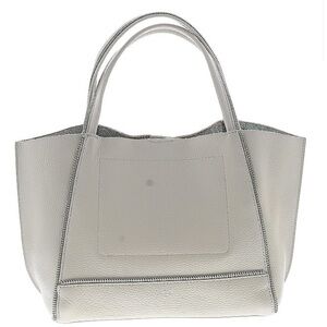 Botkier White Leather Tote with Black Accents